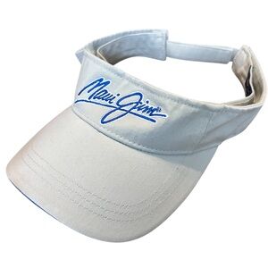 Maui Jim Light Grey with Blue Maui Jim Letter Logo ADJUSTABLE VISOR NWT Unisex